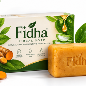 fidha herbal soap product display